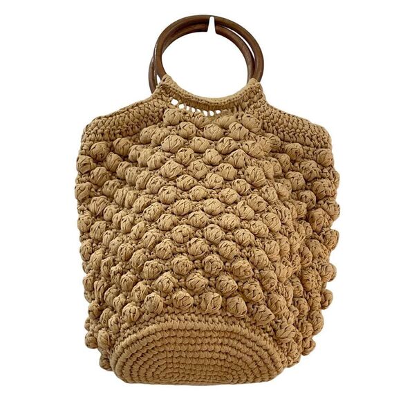 Zara Tan Tote with Wooden Handles - Picture 2 of 15